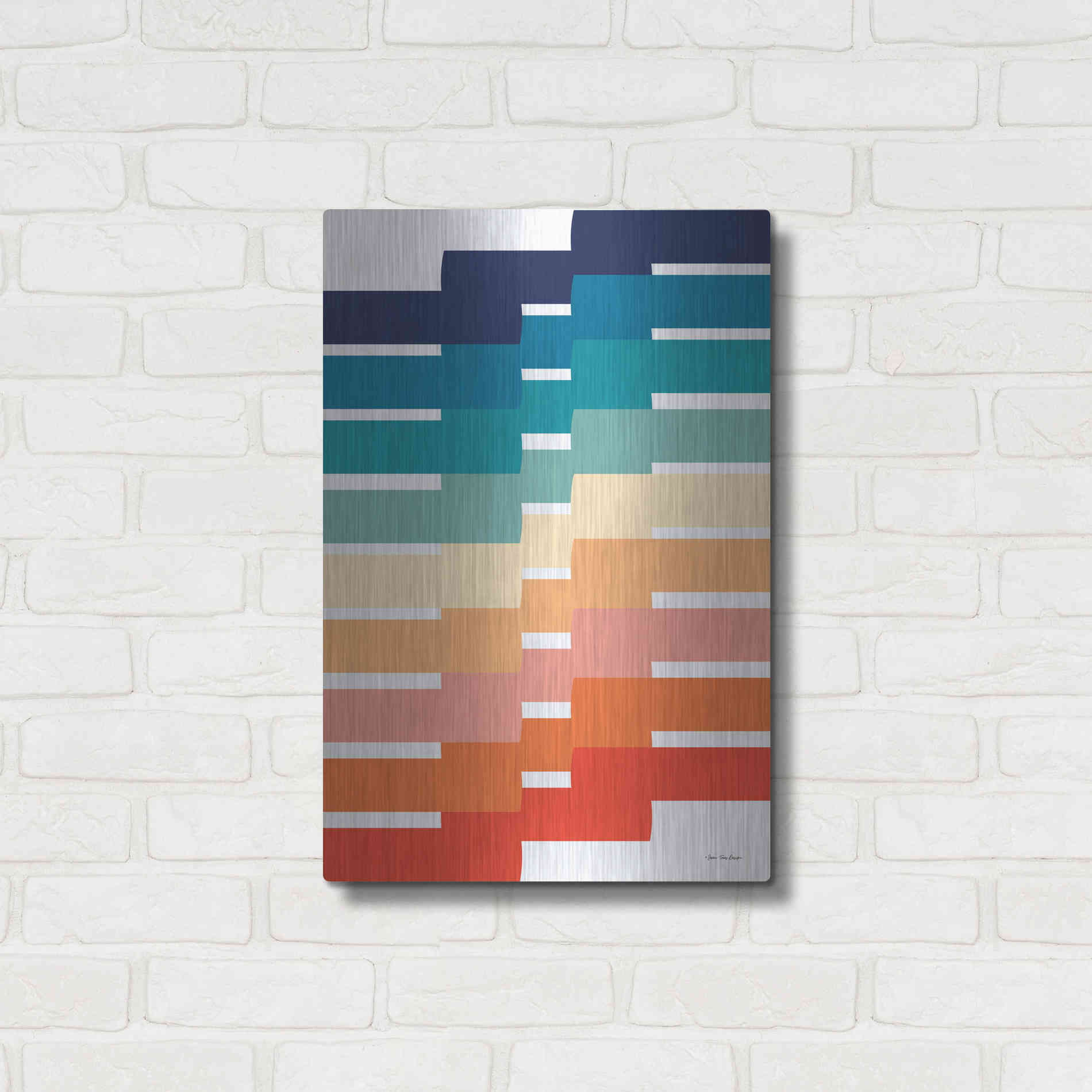 Luxe Metal Art 'Modern Geometry I' by Seven Trees Design, Metal Wall Art,16x24