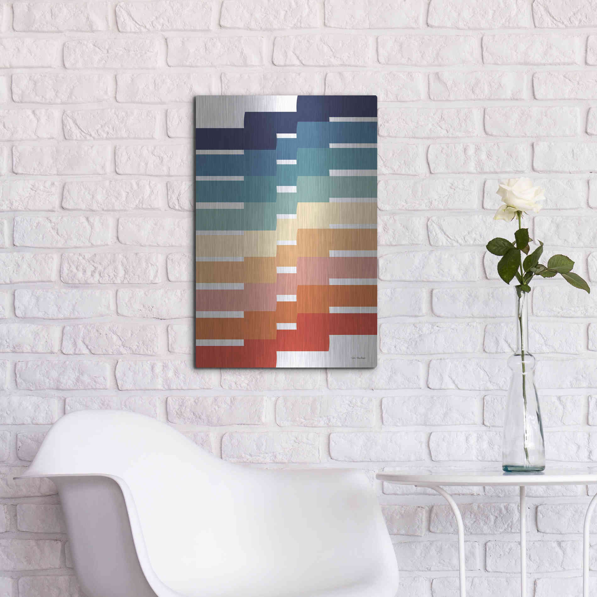 Luxe Metal Art 'Modern Geometry I' by Seven Trees Design, Metal Wall Art,16x24