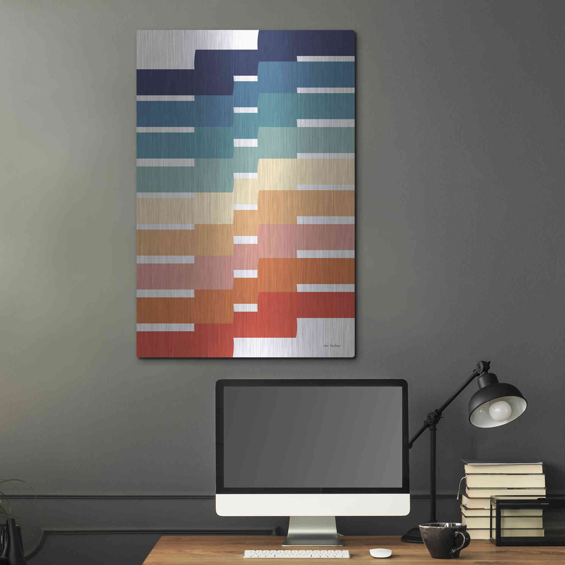 Luxe Metal Art 'Modern Geometry I' by Seven Trees Design, Metal Wall Art,24x36