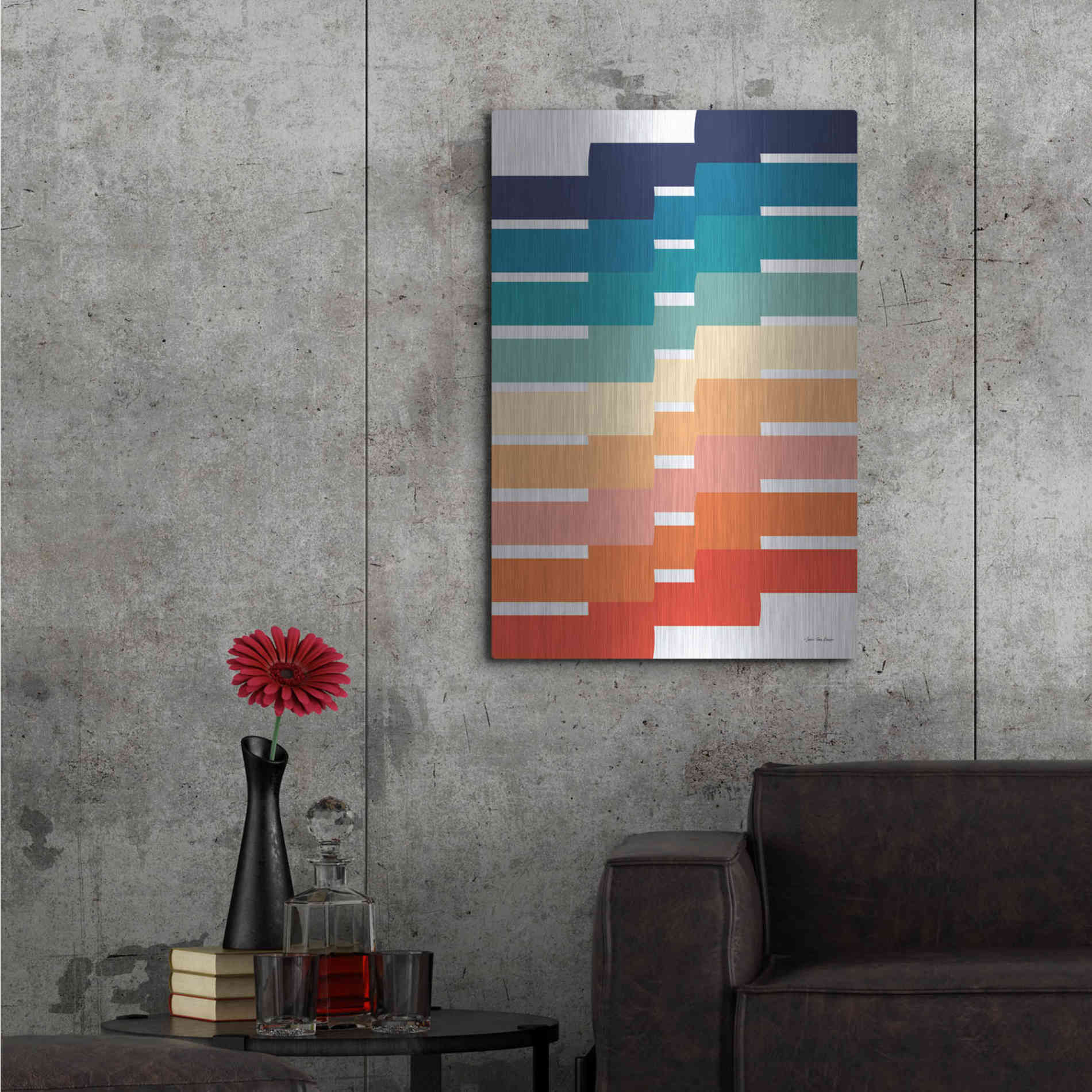 Luxe Metal Art 'Modern Geometry I' by Seven Trees Design, Metal Wall Art,24x36