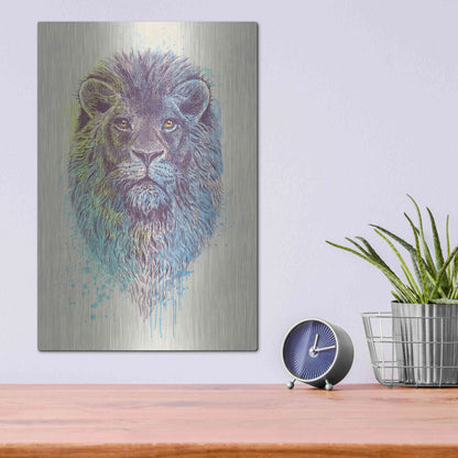 Luxe Metal Art 'Lion King' by Rachel Caldwell, Metal Wall Art,12x16