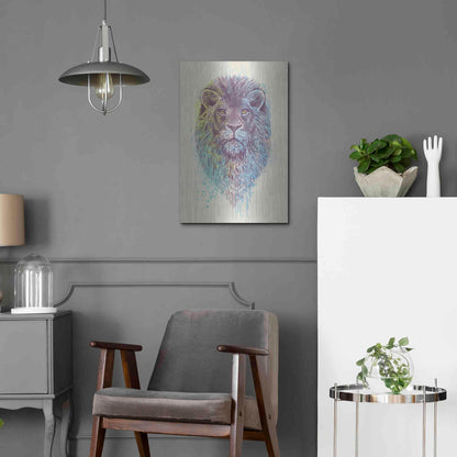 Luxe Metal Art 'Lion King' by Rachel Caldwell, Metal Wall Art,16x24