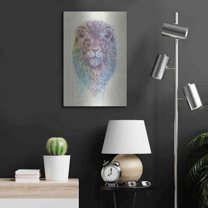 Luxe Metal Art 'Lion King' by Rachel Caldwell, Metal Wall Art,16x24
