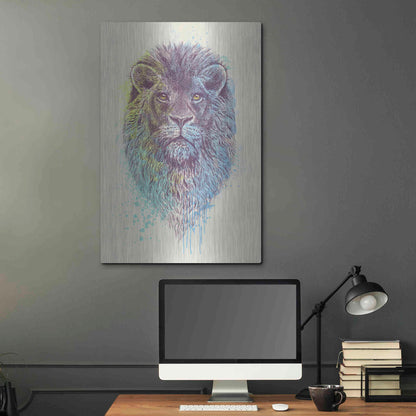 Luxe Metal Art 'Lion King' by Rachel Caldwell, Metal Wall Art,24x36