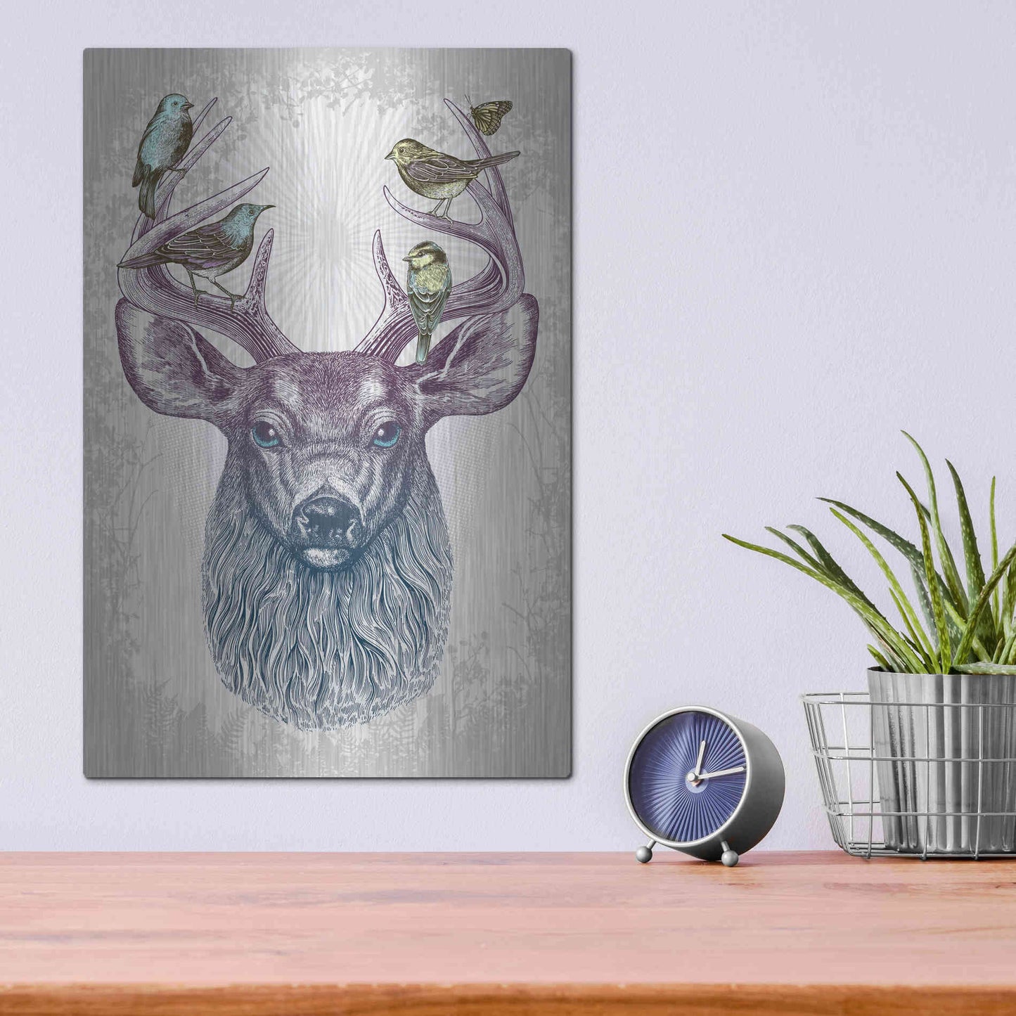 Luxe Metal Art 'Magic Buck' by Rachel Caldwell, Metal Wall Art,12x16