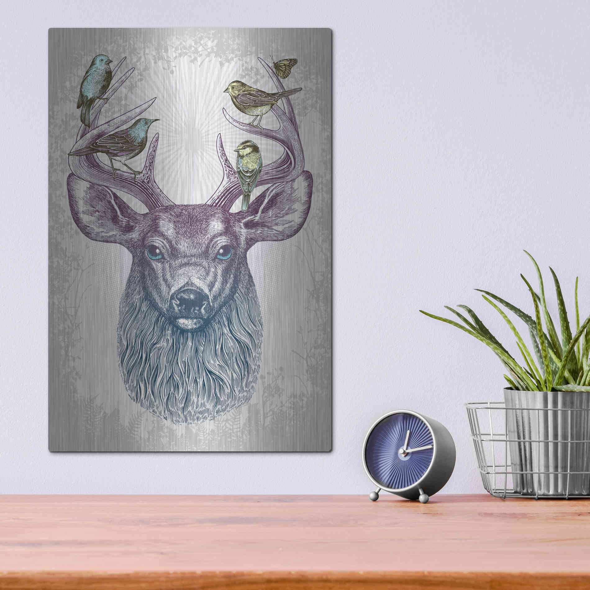 Luxe Metal Art 'Magic Buck' by Rachel Caldwell, Metal Wall Art,12x16
