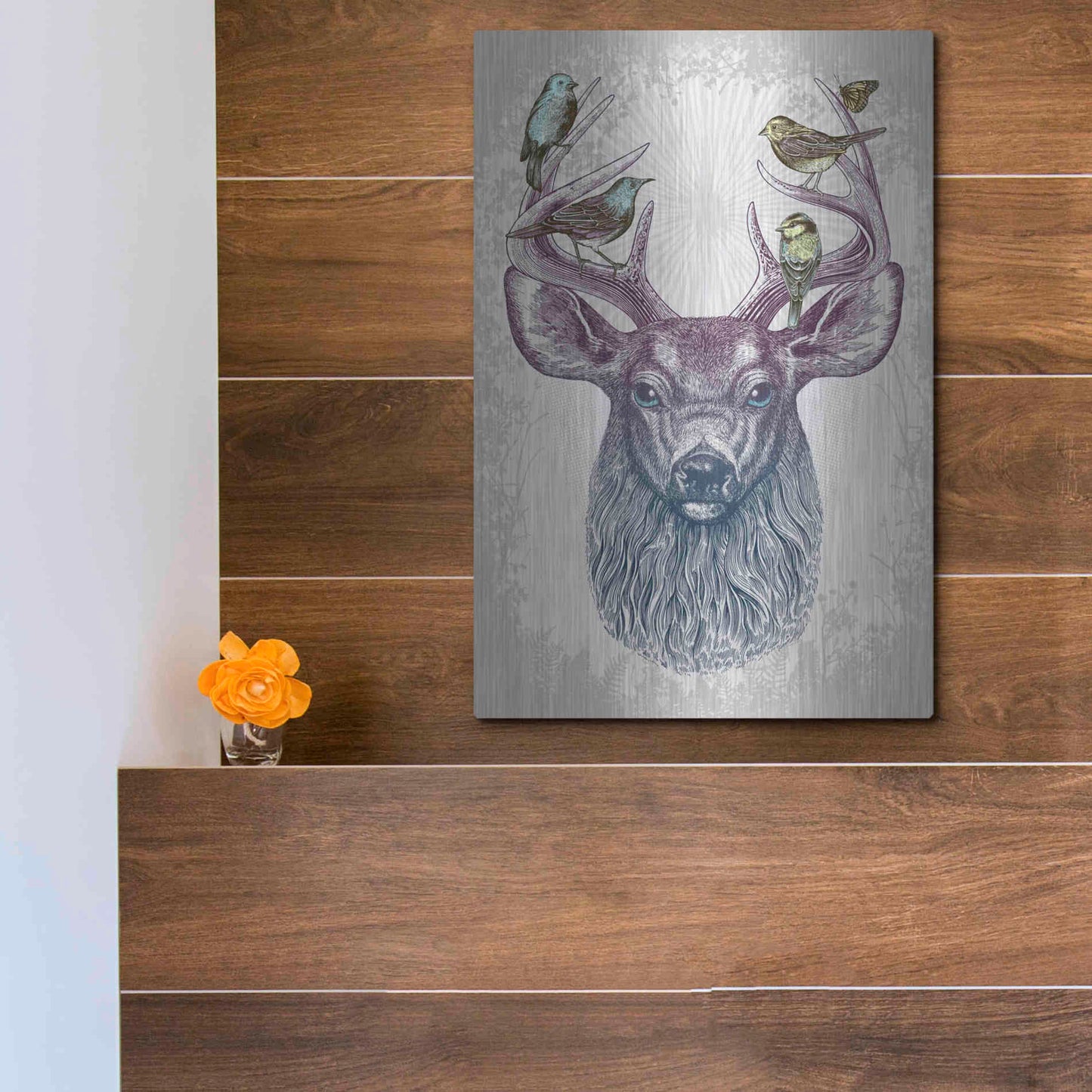 Luxe Metal Art 'Magic Buck' by Rachel Caldwell, Metal Wall Art,12x16