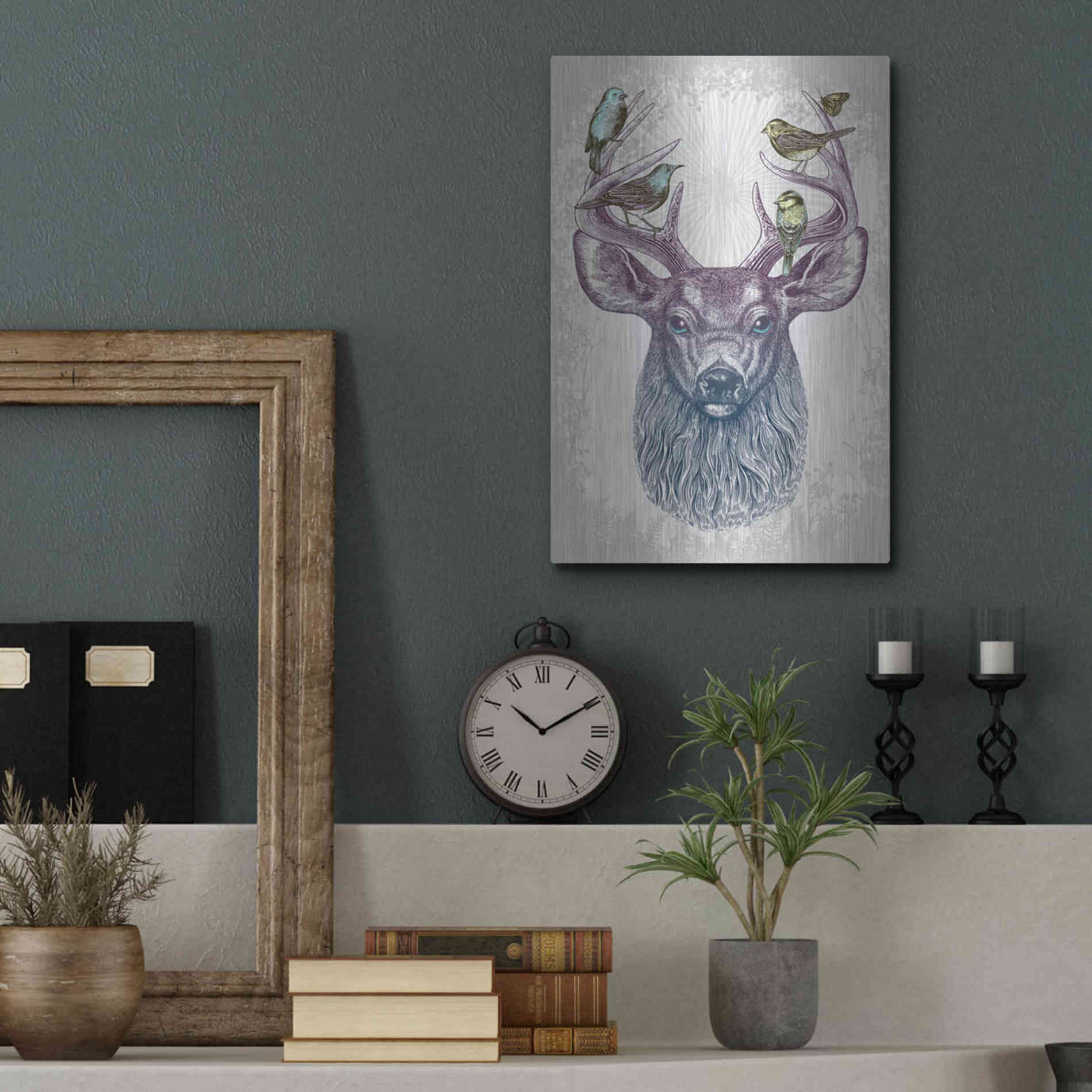 Luxe Metal Art 'Magic Buck' by Rachel Caldwell, Metal Wall Art,12x16