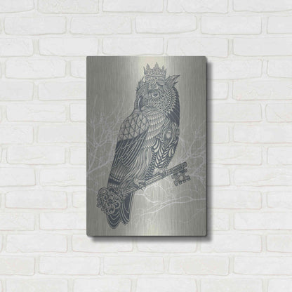 Luxe Metal Art 'Owl King' by Rachel Caldwell, Metal Wall Art,16x24