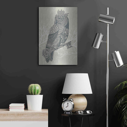 Luxe Metal Art 'Owl King' by Rachel Caldwell, Metal Wall Art,16x24