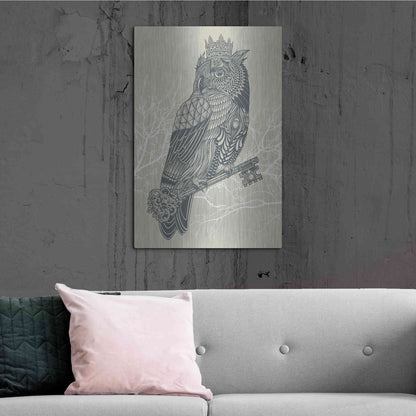Luxe Metal Art 'Owl King' by Rachel Caldwell, Metal Wall Art,24x36