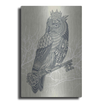 Luxe Metal Art 'Owl King' by Rachel Caldwell, Metal Wall Art