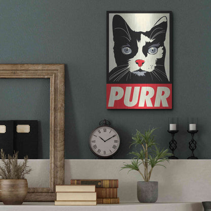 Luxe Metal Art 'Purr Propaganda' by Rachel Caldwell, Metal Wall Art,12x16