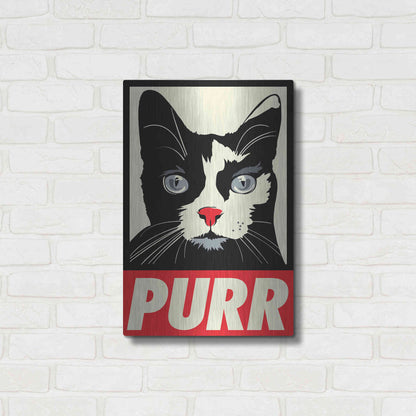 Luxe Metal Art 'Purr Propaganda' by Rachel Caldwell, Metal Wall Art,16x24