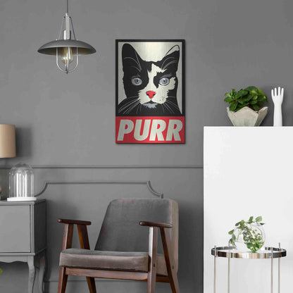 Luxe Metal Art 'Purr Propaganda' by Rachel Caldwell, Metal Wall Art,16x24