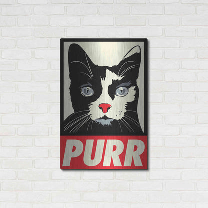 Luxe Metal Art 'Purr Propaganda' by Rachel Caldwell, Metal Wall Art,24x36