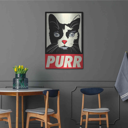 Luxe Metal Art 'Purr Propaganda' by Rachel Caldwell, Metal Wall Art,24x36