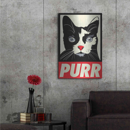 Luxe Metal Art 'Purr Propaganda' by Rachel Caldwell, Metal Wall Art,24x36