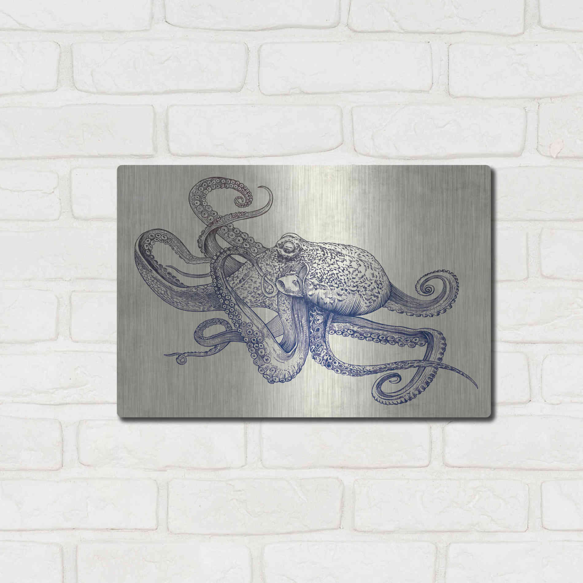 Luxe Metal Art 'Octoflow' by Rachel Caldwell, Metal Wall Art,16x12