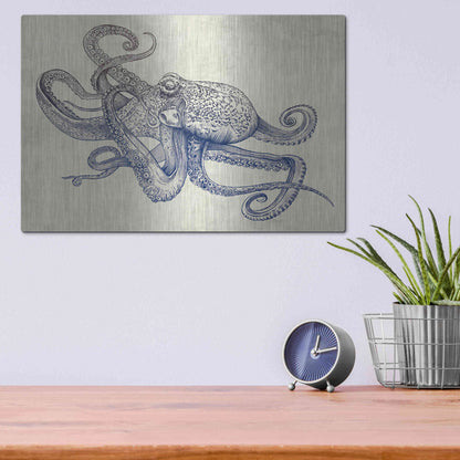 Luxe Metal Art 'Octoflow' by Rachel Caldwell, Metal Wall Art,16x12