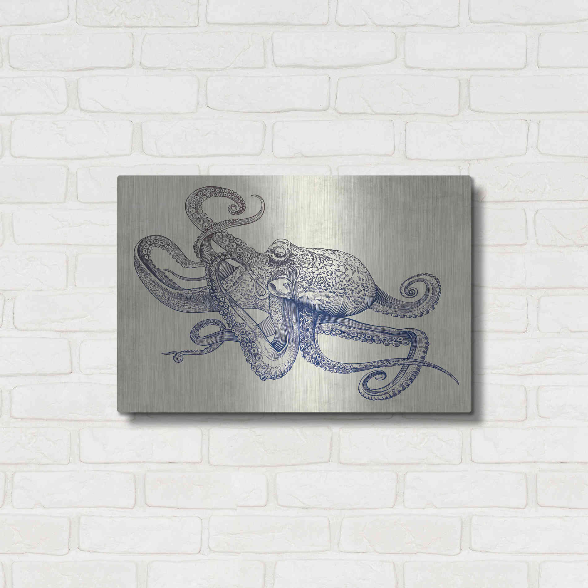 Luxe Metal Art 'Octoflow' by Rachel Caldwell, Metal Wall Art,24x16