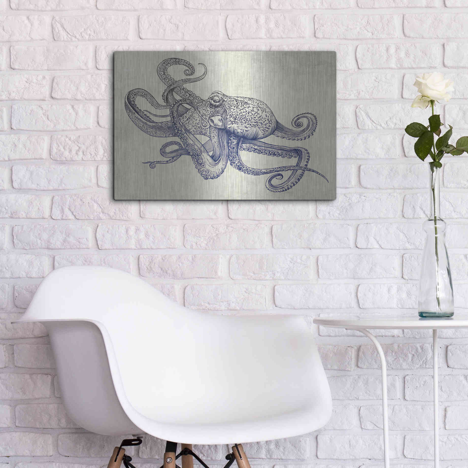 Luxe Metal Art 'Octoflow' by Rachel Caldwell, Metal Wall Art,24x16