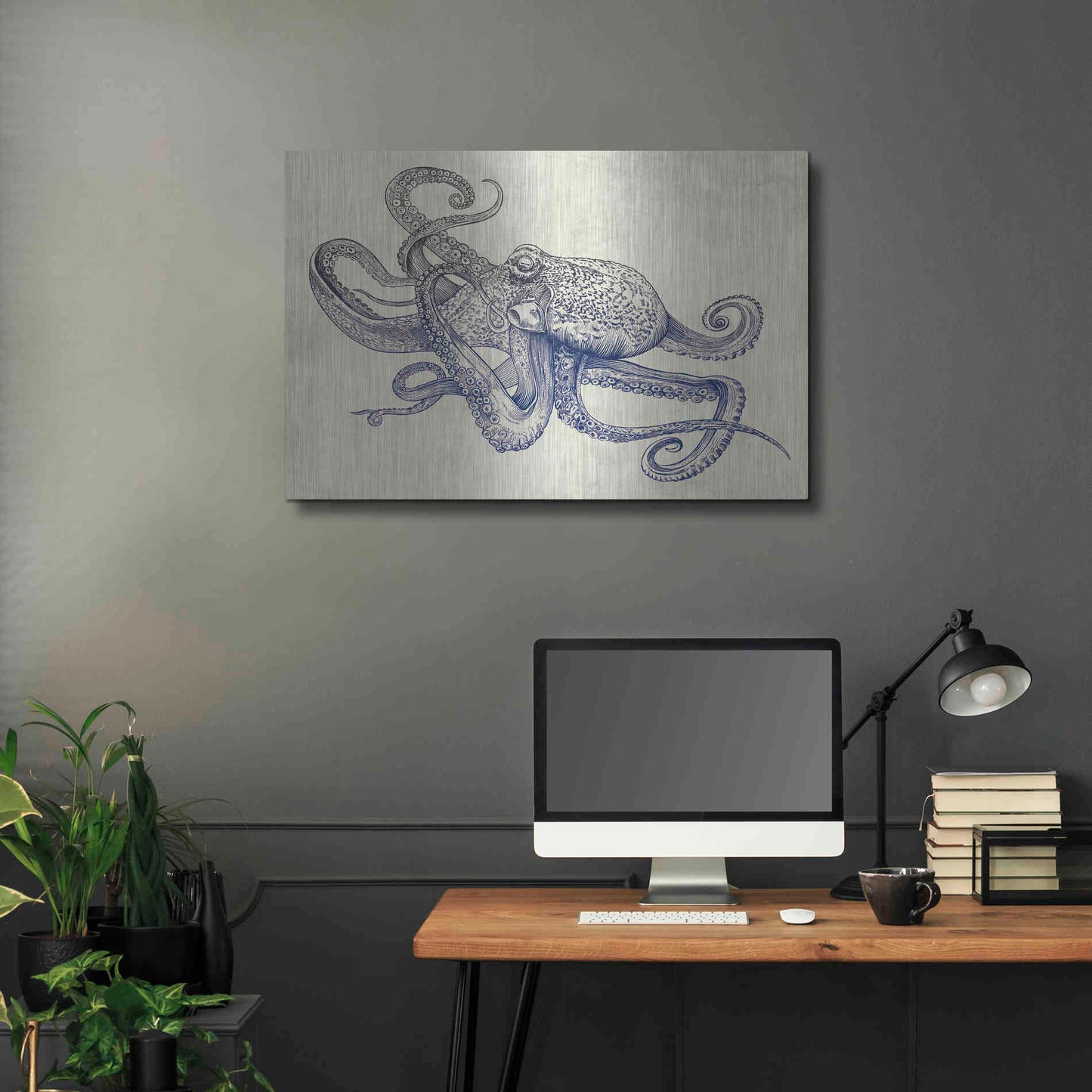 Luxe Metal Art 'Octoflow' by Rachel Caldwell, Metal Wall Art,36x24