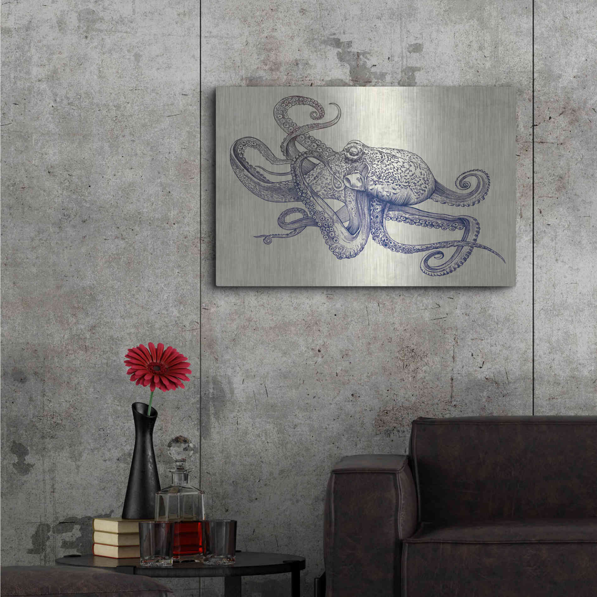 Luxe Metal Art 'Octoflow' by Rachel Caldwell, Metal Wall Art,36x24