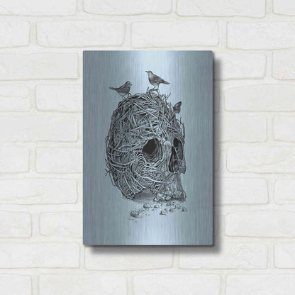 Luxe Metal Art 'Skull Nest' by Rachel Caldwell, Metal Wall Art,12x16