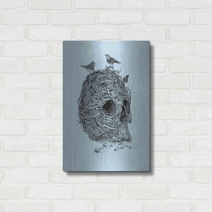 Luxe Metal Art 'Skull Nest' by Rachel Caldwell, Metal Wall Art,16x24