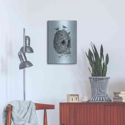 Luxe Metal Art 'Skull Nest' by Rachel Caldwell, Metal Wall Art,16x24