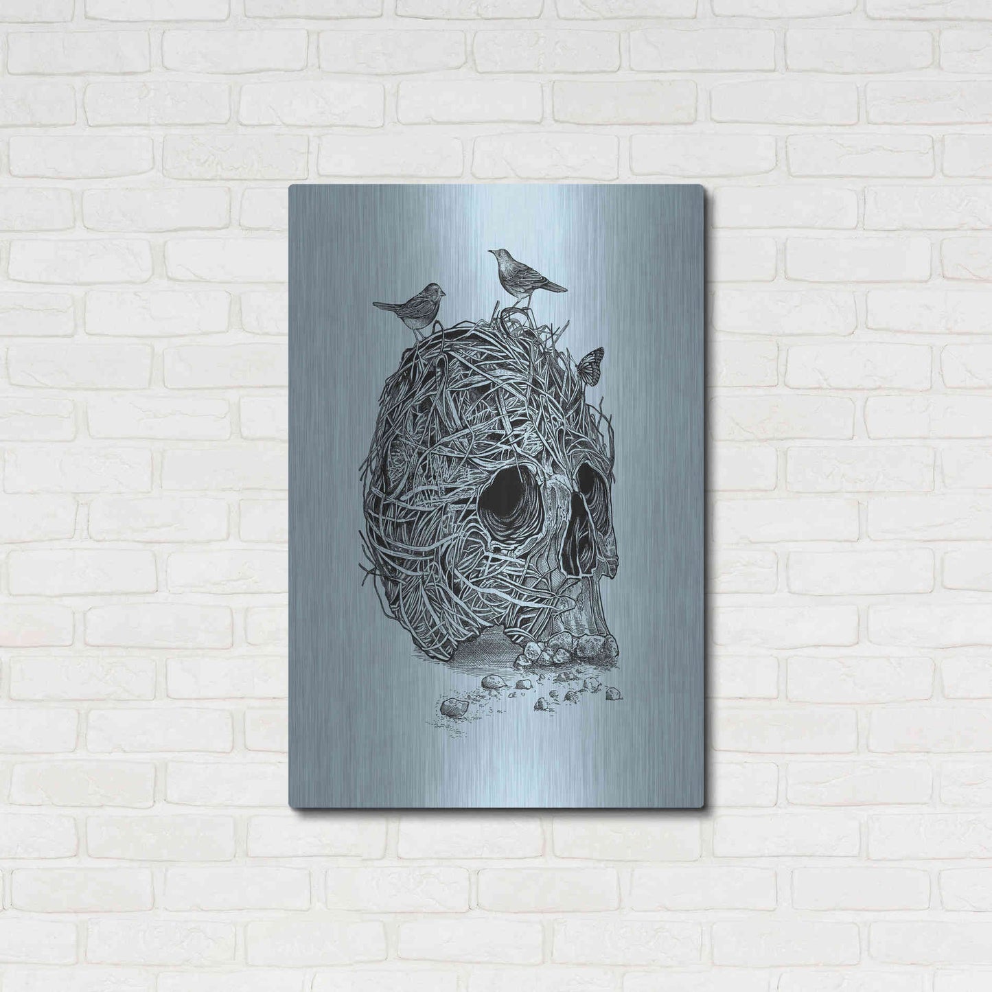 Luxe Metal Art 'Skull Nest' by Rachel Caldwell, Metal Wall Art,24x36
