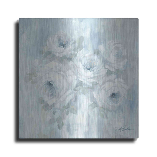 Luxe Metal Art 'White Roses' by Debi Coiules, Metal Wall Art