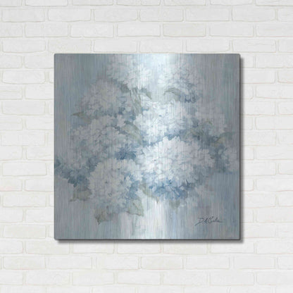 Luxe Metal Art 'White Hydrangeas' by Debi Coiules, Metal Wall Art,36x36