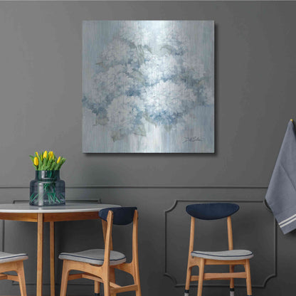 Luxe Metal Art 'White Hydrangeas' by Debi Coiules, Metal Wall Art,36x36