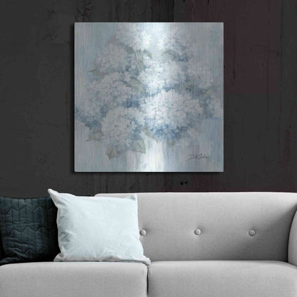 Luxe Metal Art 'White Hydrangeas' by Debi Coiules, Metal Wall Art,36x36