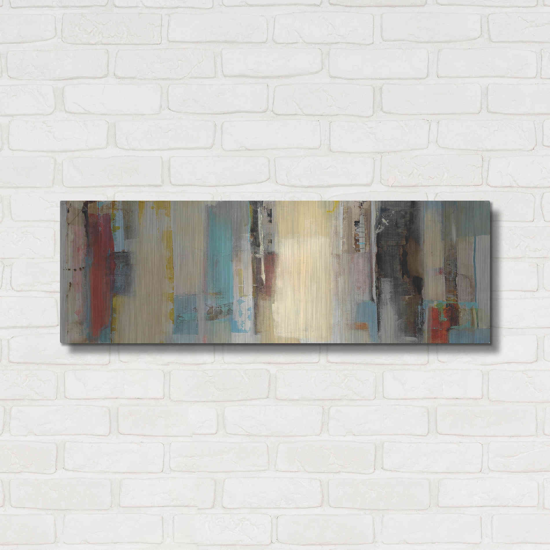 Luxe Metal Art 'Serie Caminos #11' by Ines Benedicto, Metal Wall Art,36x12