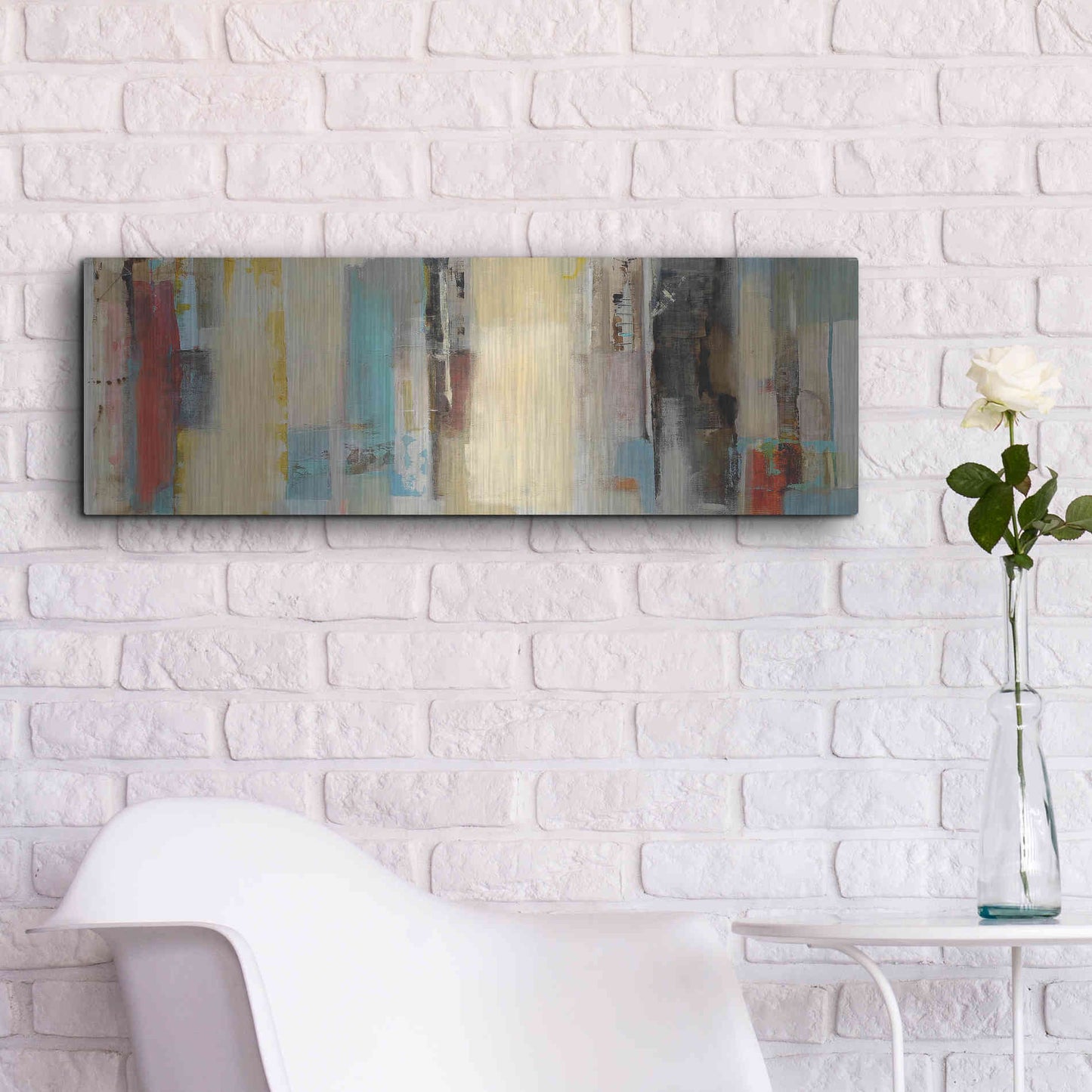 Luxe Metal Art 'Serie Caminos #11' by Ines Benedicto, Metal Wall Art,36x12