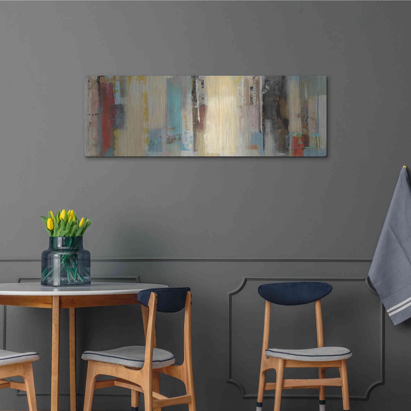 Luxe Metal Art 'Serie Caminos #11' by Ines Benedicto, Metal Wall Art,48x16