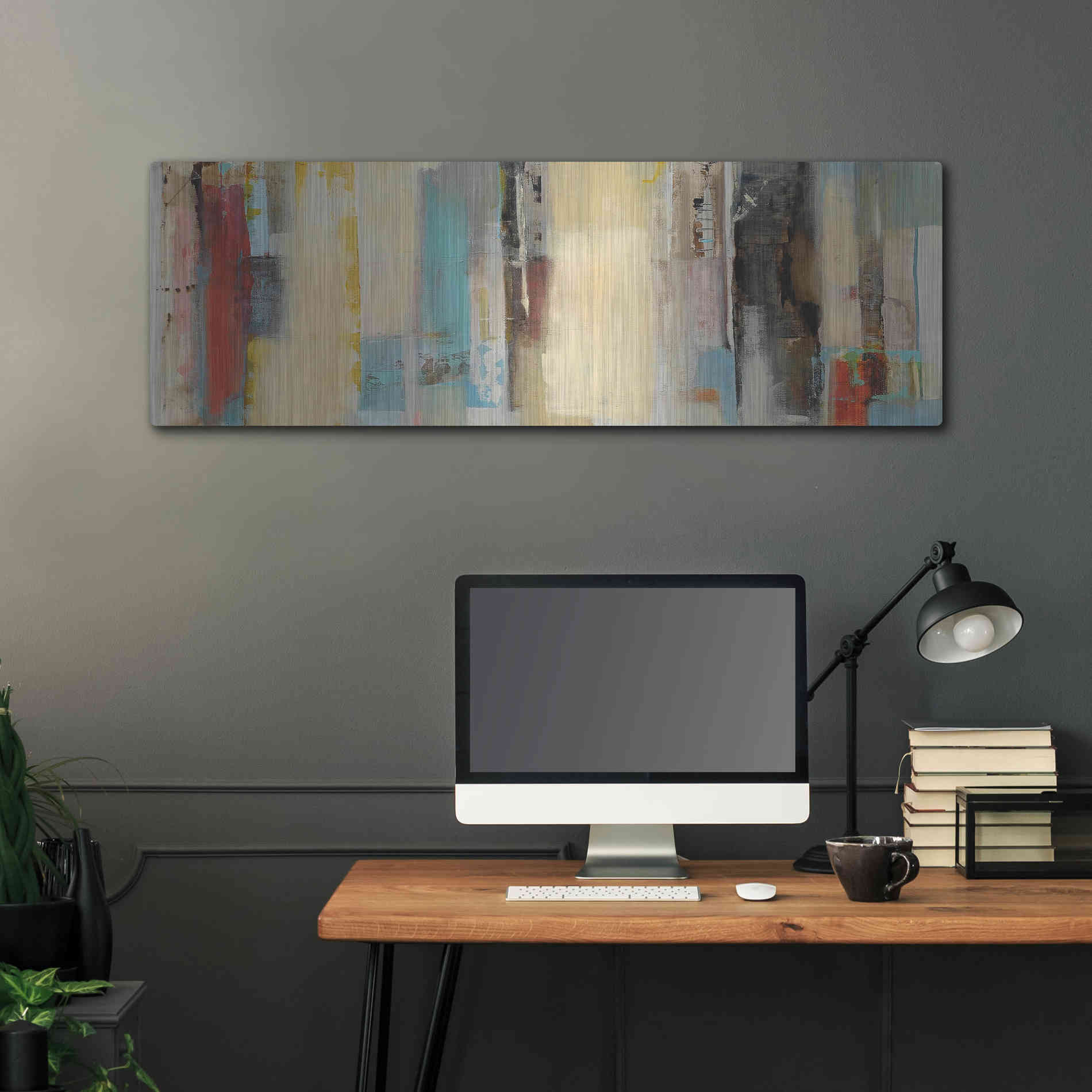 Luxe Metal Art 'Serie Caminos #11' by Ines Benedicto, Metal Wall Art,48x16