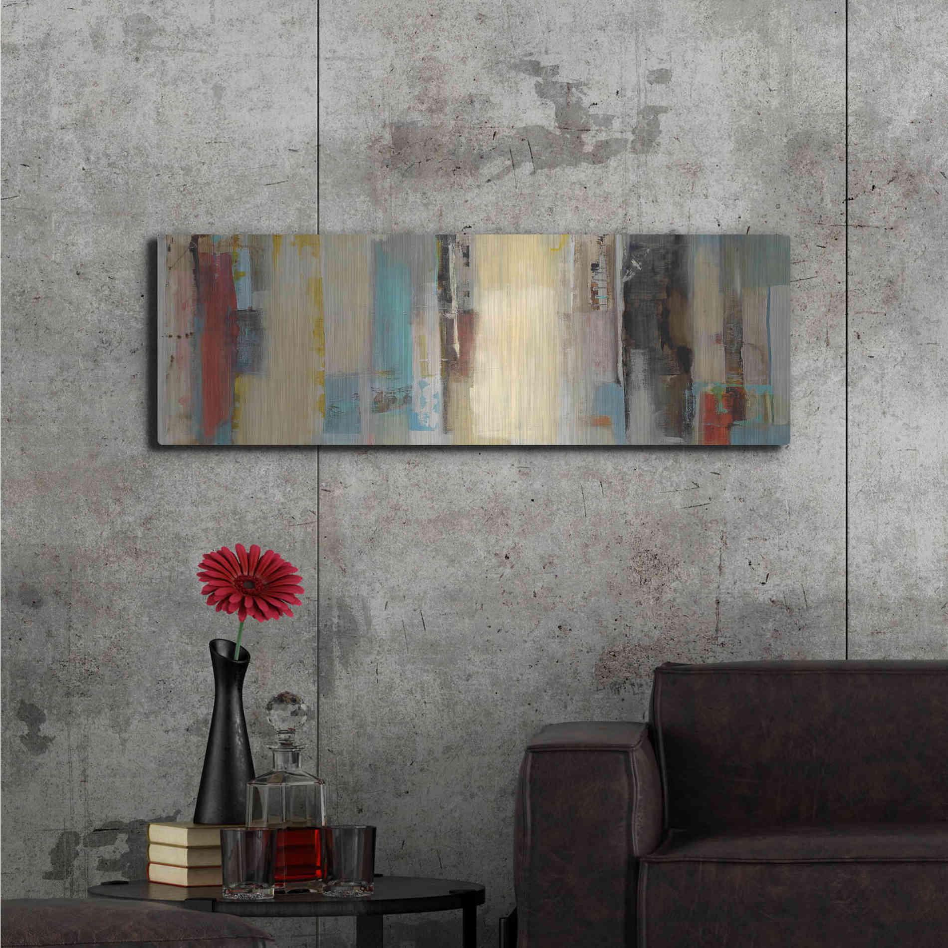 Luxe Metal Art 'Serie Caminos #11' by Ines Benedicto, Metal Wall Art,48x16