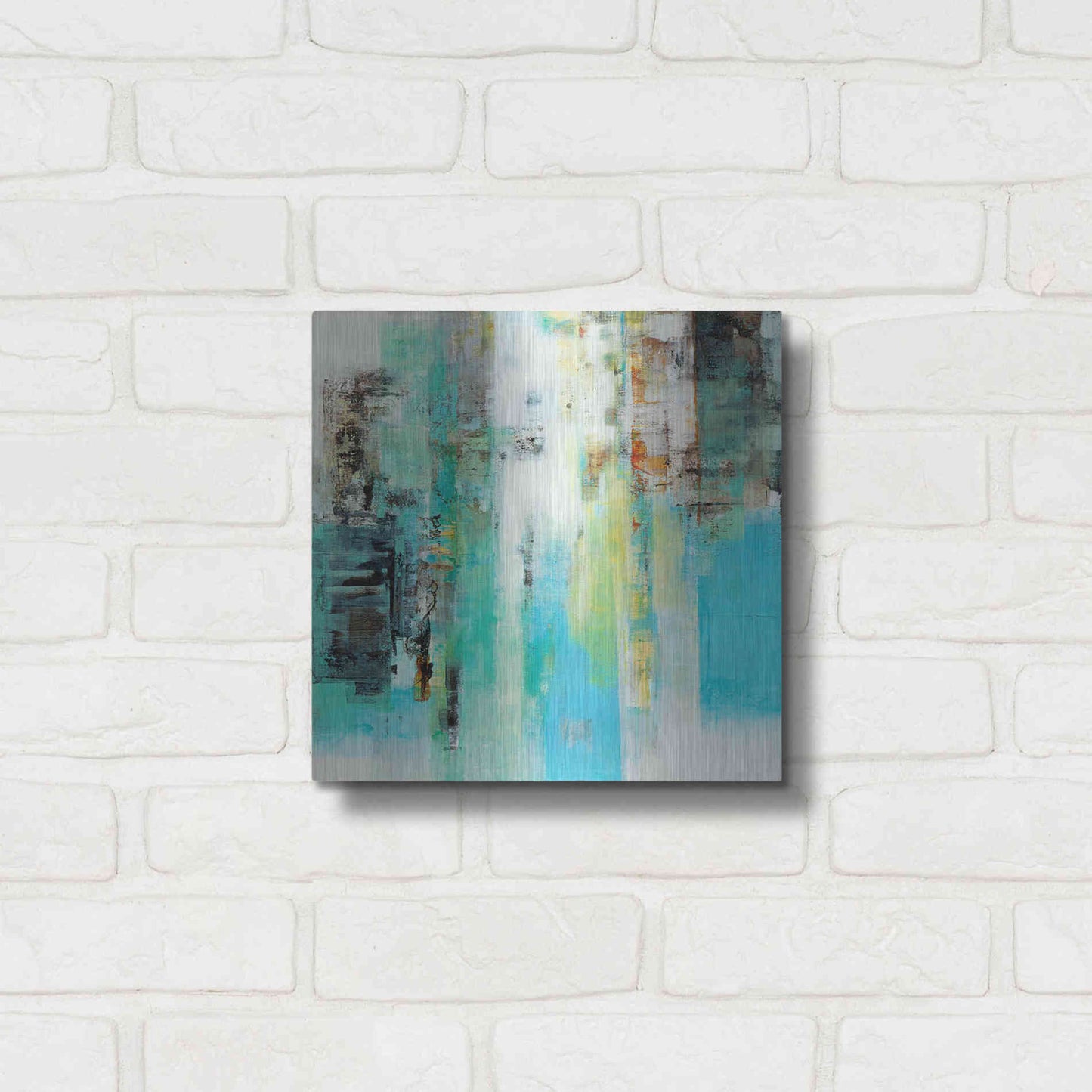 Luxe Metal Art 'Serie Caminos #22' by Ines Benedicto, Metal Wall Art,12x12