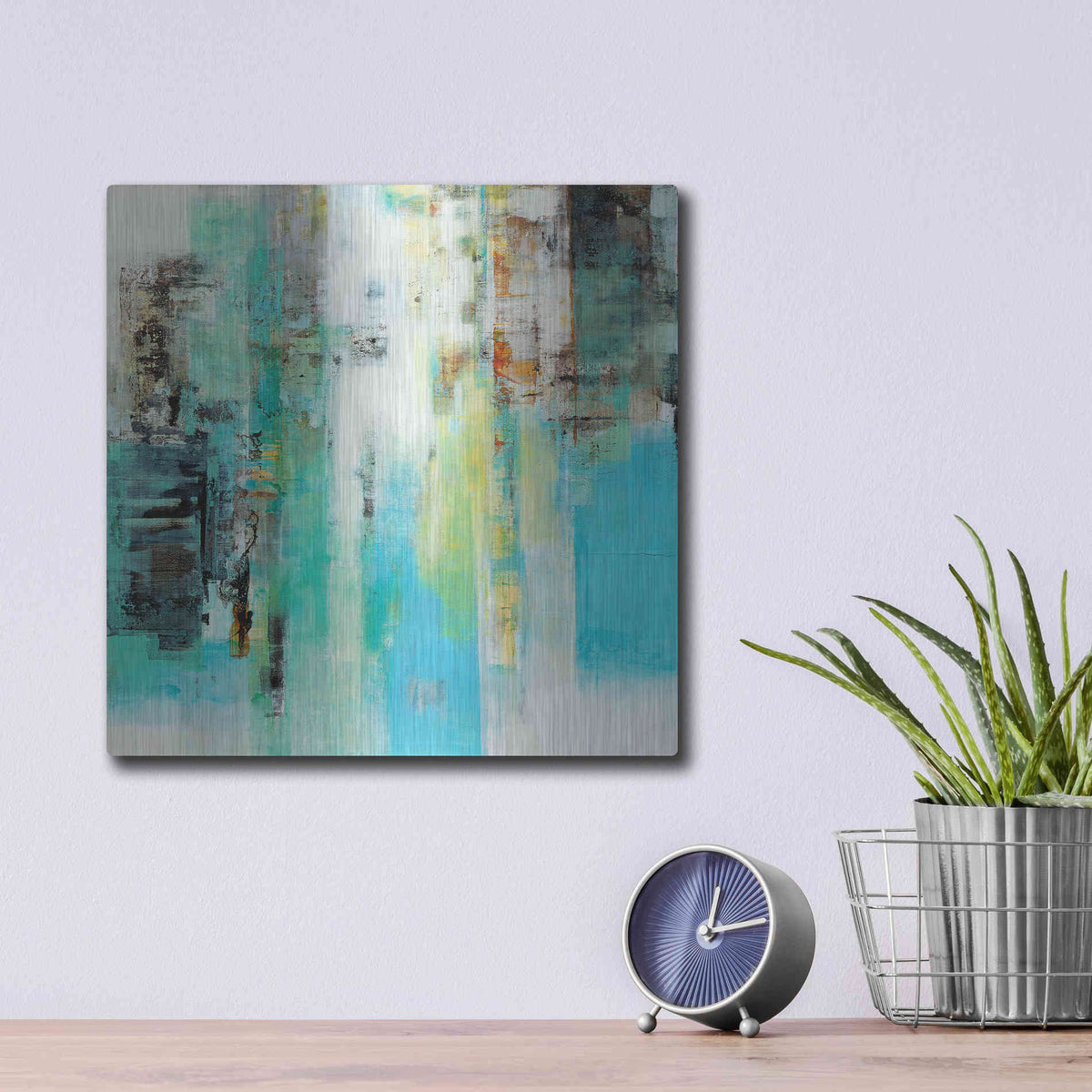 Luxe Metal Art 'Serie Caminos #22' by Ines Benedicto, Metal Wall Art,12x12