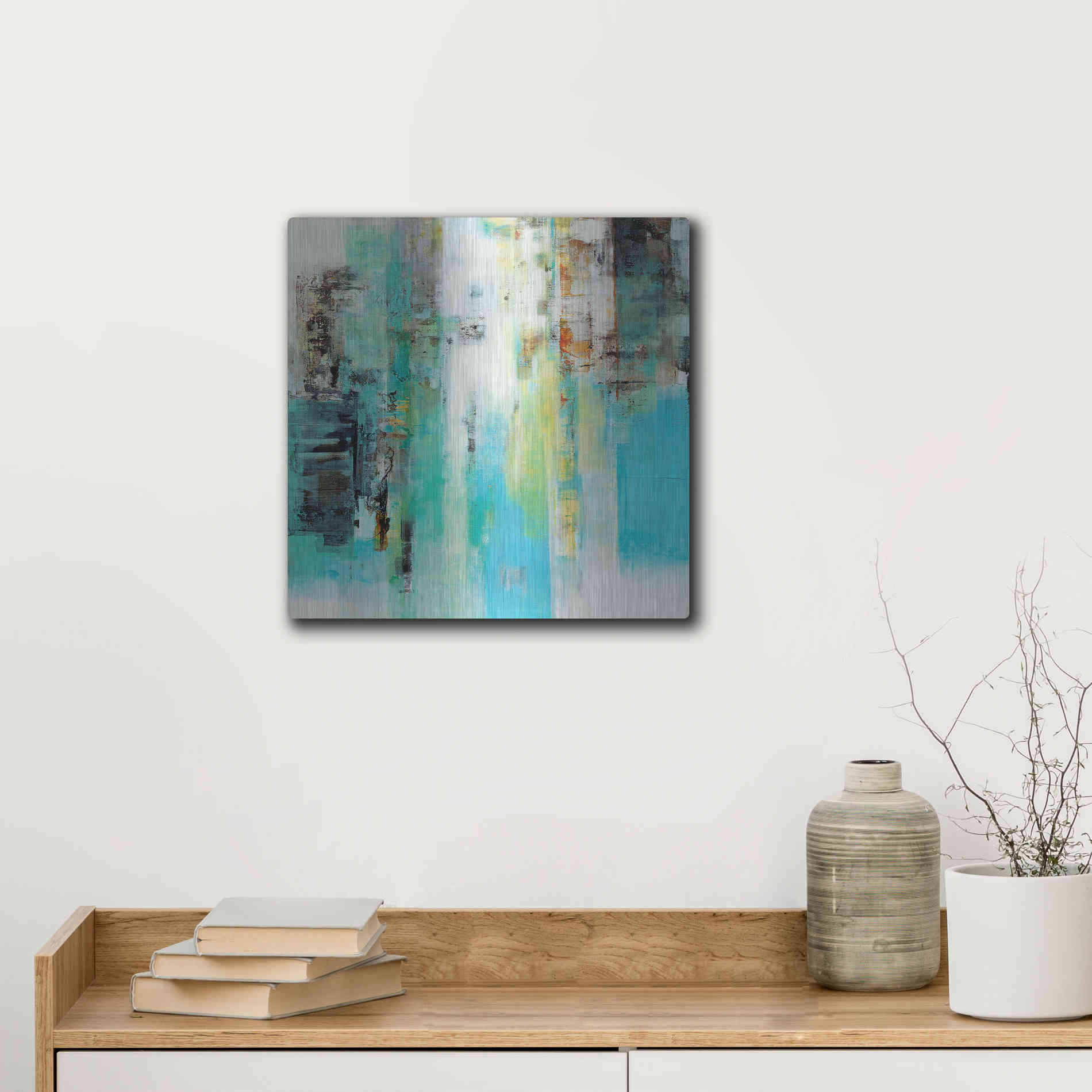 Luxe Metal Art 'Serie Caminos #22' by Ines Benedicto, Metal Wall Art,12x12