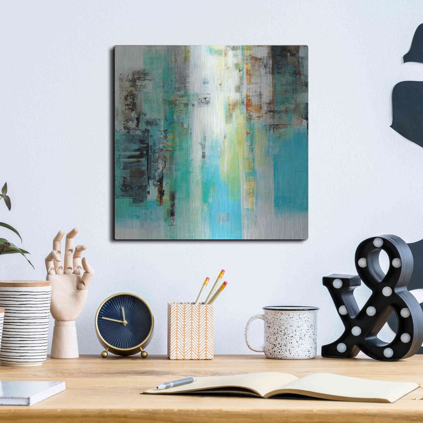 Luxe Metal Art 'Serie Caminos #22' by Ines Benedicto, Metal Wall Art,12x12