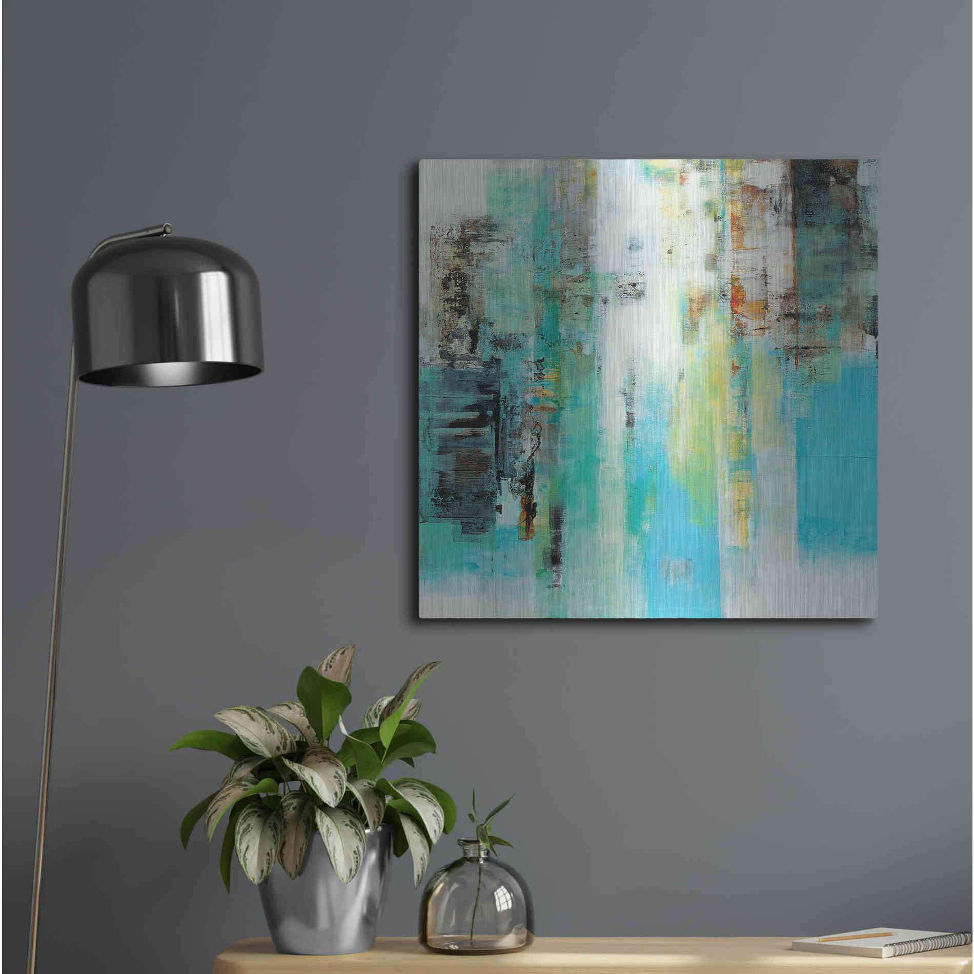 Luxe Metal Art 'Serie Caminos #22' by Ines Benedicto, Metal Wall Art,24x24