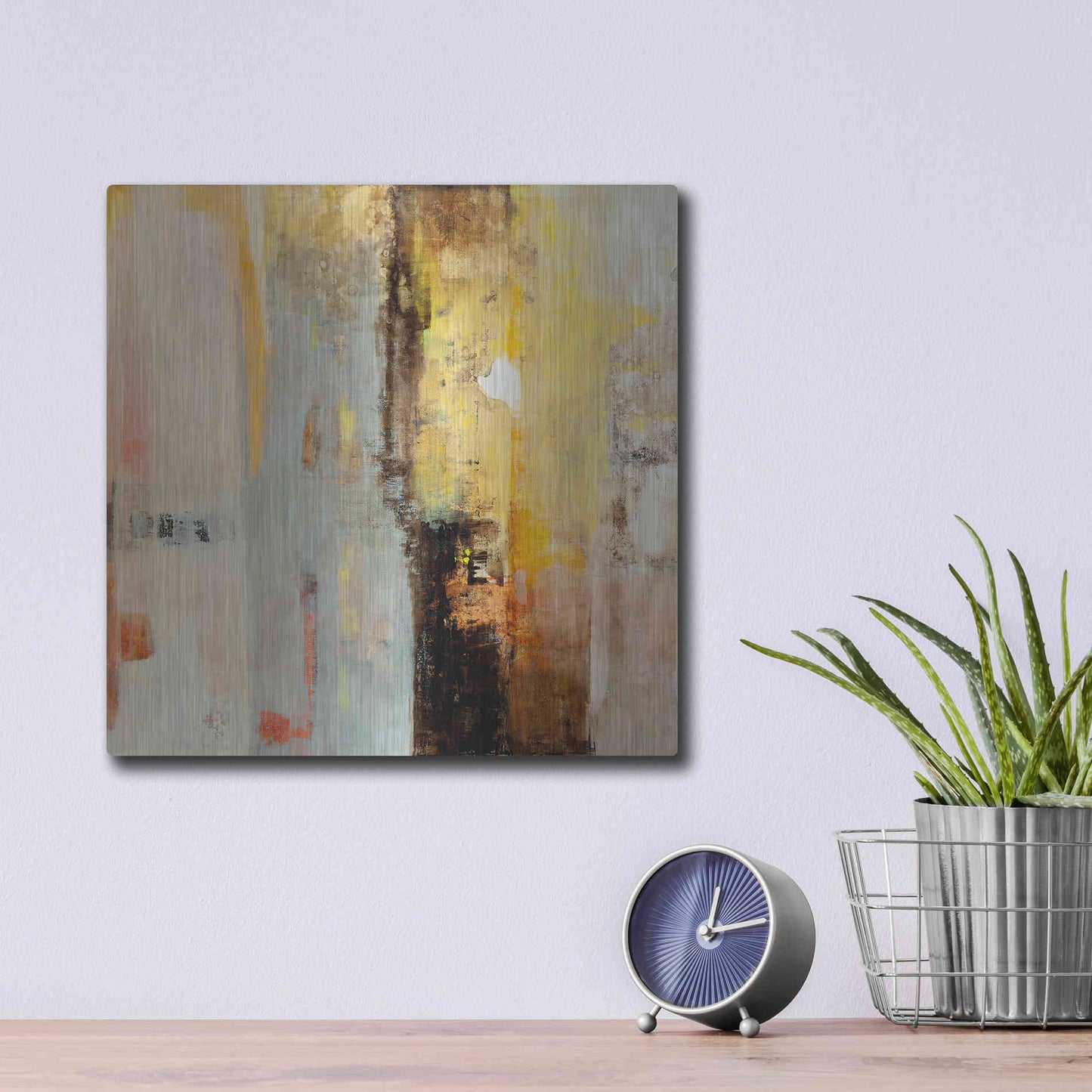 Luxe Metal Art 'Serie Caminos #45' by Ines Benedicto, Metal Wall Art,12x12