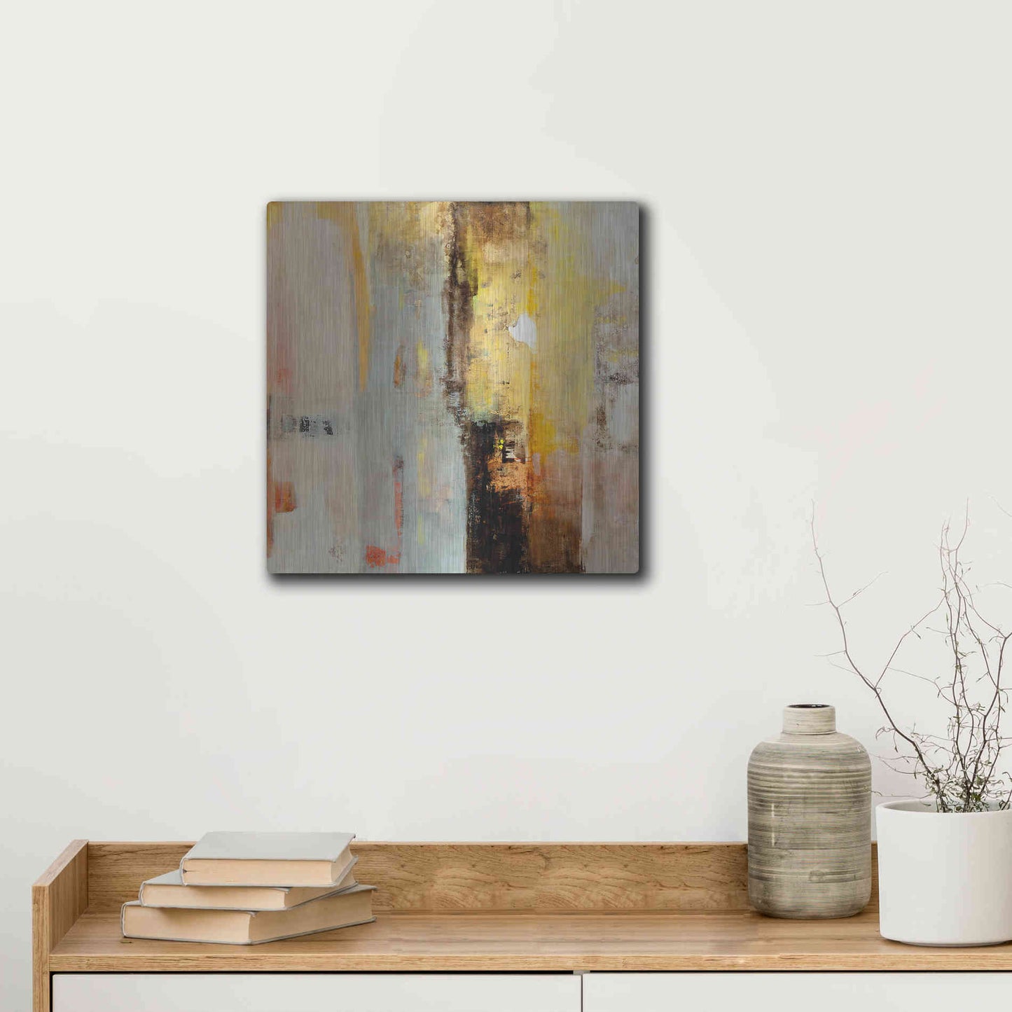 Luxe Metal Art 'Serie Caminos #45' by Ines Benedicto, Metal Wall Art,12x12