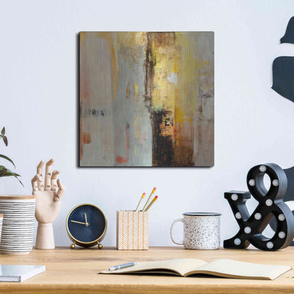 Luxe Metal Art 'Serie Caminos #45' by Ines Benedicto, Metal Wall Art,12x12