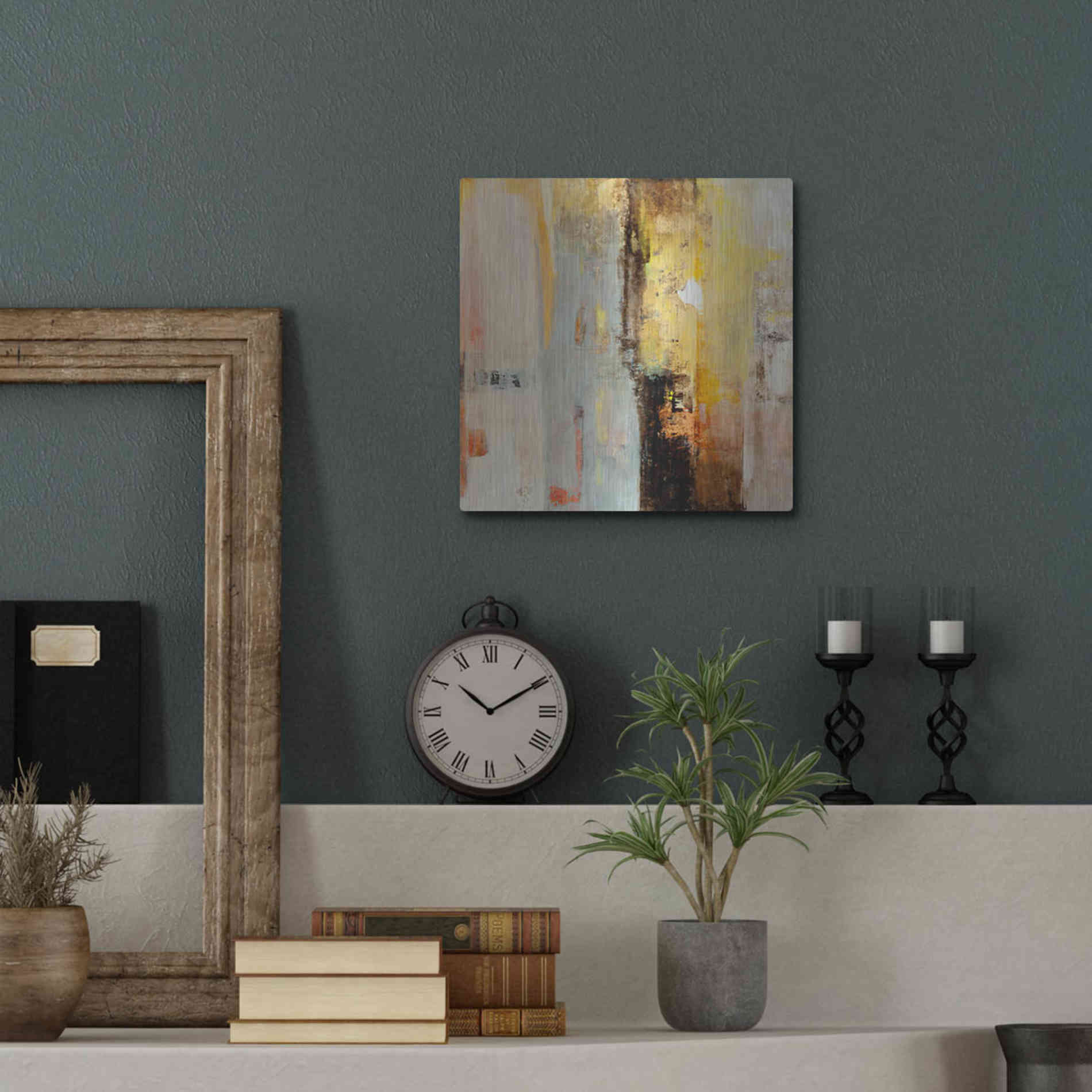 Luxe Metal Art 'Serie Caminos #45' by Ines Benedicto, Metal Wall Art,12x12